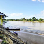 The Eteringbang shore on the bank of the Cuyuni River close to the Venezuelan border