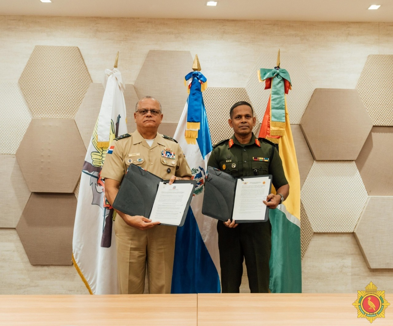 CDS Brigadier Omar Khan formalised bilateral defence relations with the Dominican Republic through the signing of a Memorandum of Understanding (MoU) with Lieutenant General Carlos Antonio Fernández Onofre, Minister of Defence of the Dominican Republic