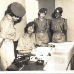 The First Four : from left 2Lt Brenda Aaron, CAPT Joan Granger, 2Lts Clarissa Hookumchand and Hyacinth King