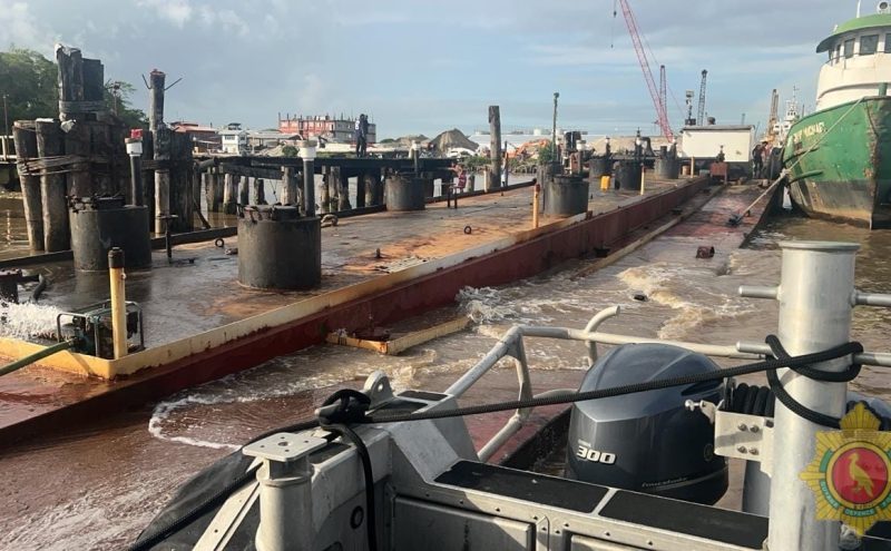COAST GUARD RESPONDS TO SINKING BARGE IN DEMERARA RIVER