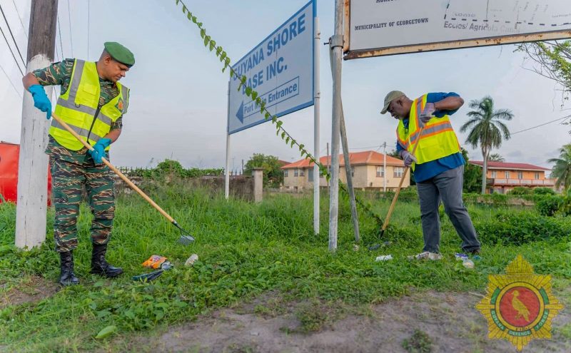 GDF supports national clean-up exercise across Guyana